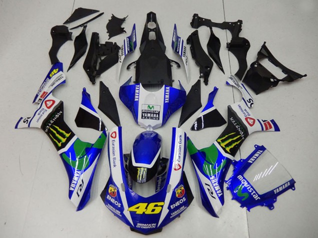 2015-2019 Yamaha YZF R1 Motorcycle Fairings - White Blue Black Green ENEOS MoviStar Monster 46 Canada