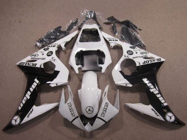 2003-2004 Yamaha YZF R6 Motorcycle Fairings - White Glossy Black Jordan Dunlop Canada