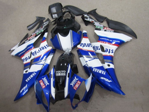 2006-2007 Yamaha YZF R6 Motorcycle Fairings - White Blue Red Sterilgarda Volvo Fimer Canada