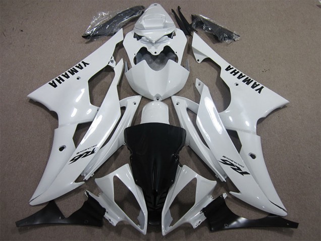 2008-2016 Yamaha YZF R6 Motorcycle Fairings - White Black Decals Canada