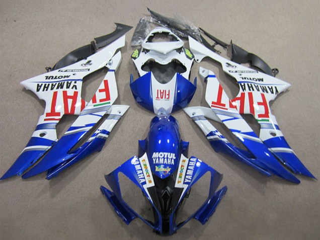 2008-2016 Yamaha YZF R6 Motorcycle Fairings - White Blue Red Fiat Motul Michelin 46 Canada