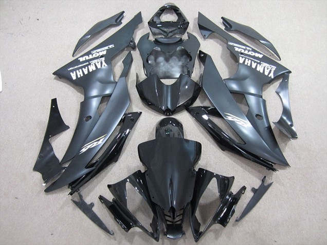2008-2016 Yamaha YZF R6 Motorcycle Fairings - Glossy Black Matte Black White Decals Canada